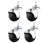 SOKNKSTF Ruote girevoli sferiche, Ruote girevoli con Piastra Girevole per carichi Pesanti, per mobili, armadietti, carrelli da Cucina, 4 Pezzi, filettate, 2 Pollici