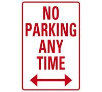 Sokomurg Divertente cartello in alluminio 30,5 x 40,6 cm con scritta in lingua inglese "no parking any time" per garage, cucina, bar, pub, club, caffetteria, decorazione da parete per la casa