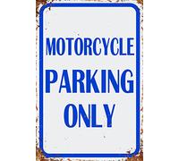 Sokomurg Divertente cartello in alluminio con scritta in lingua inglese "Motorcycle Parking Only", 20,3 x 30,5 cm, per garage, cucina, bar, pub, club, caffetteria, decorazione da parete per la casa