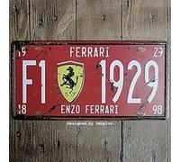 Sokomurg Targa in metallo retrò vintage divertente, 15,2 x 30,5 cm, per interni, F1 Enzo Ferrari 1929, decorazione da parete per garage, cucina, bar, pub, club, caffetteria, casa, ristorante,