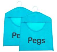 SOL 2 sacchetti per mollette da appendere, 39 cm x 28 cm, supporto per stendibiancheria, lavabile con gancio, cestino riutilizzabile a doppia cucitura, realizzato per il tempo del Regno Unito, comodo