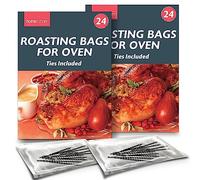 48 sacchetti per arrostire forno con cravatte, sacchetti da forno per arrostire pollo, tacchino, carne e pesce,sacchetti per tostatura di tacchino,sacchetti per tostatura del forno e taccuino SOL