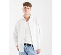 Sol Beach - Camicia da mare a maniche lunghe bianca in lino-Bianco 2XL