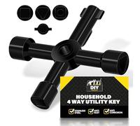 SOL Chiave multiuso a 4 vie, per spurgo radiatori, contatori elettrici e gas, pannelli di servizio e armadi, chiave triangolare compatta per attività di manutenzione e accesso