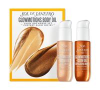Sol de Janeiro Glowmotions - Set di olio per il corpo, Copacabana Bronze e Rio Sunset, olio per il corpo luccicante con burro di cupuaçu e olio di acai, fragranza Cheirosa '62, 4 bottiglie