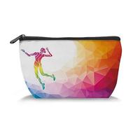 Sol levante, borsa cosmetica da donna, motivo astratto disegnato a mano con frecce del sole nascente, spaziosa trousse da viaggio resistente all'acqua, organizer per accessori, nero e bianco,
