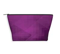 Sol levante, borsa cosmetica da donna, motivo astratto disegnato a mano con frecce del sole nascente, spaziosa trousse da viaggio resistente all'acqua, organizer per accessori, nero e bianco, Viola_5,