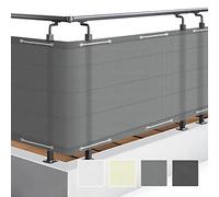 Sol Royal frangivista e Telo frangivento per balconi Impermeabile Schermi | 100x600cm grigio 160g/m PES protezione UV schermi privacy balcone Occhielli copertura cordino ringhiera visiva SolVision PB2