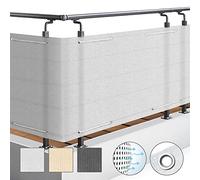Sol Royal SolVision HB2 Frangivista Balcone 90x500 cm Bianco | con Occhielli in Alluminio e Corda Inclusa - Telo Privacy per Ringhiera Balcone, Protezione UV fino al 90% HDPE