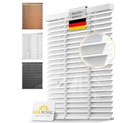 Sol Royal Tapparella in legno da 50 mm con lamelle extra larghe - Tapparella per finestre 130x250 cm in legno montaggio facile a parete e soffitto - bianco - BE5