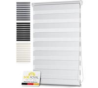 Sol Royal Tenda a Rullo Doppio Strato per finestre - SolDecor DL2-110x150cm - Installazione Senza Trapano - Bianco