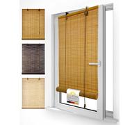 Sol Royal Tenda a Rullo in Bambù per Interni Finestre Porte e Balconi | 90x220cm Caramello Avvolgibile B86-90x220cm Veneziana senza forare clip sicurezza bambini legno porta finestra SolDecor B86