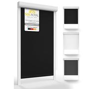 Sol Royal Tenda a Rullo Oscurante SolReflect K24 - Tenda Termica e Isolante con Guide Laterali 90x175 Nero - Installazione Senza perforare pareti