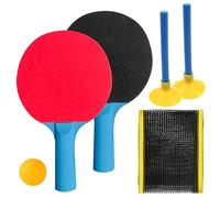 SOL Set da ping pong da tavolo da 1 pezzo, include pagaie, rete e palla, mini gioco da ping pong da viaggio per interni, facile da usare, portatile e divertente per adulti o bambini, sollievo dallo
