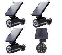 SOL1801S Set 4 Telecamere Finte Solari LED PIR IP44 Nero