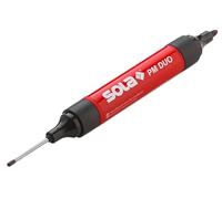 Sola PM DUO - Pennarello e pennarello indelebile in uno - nero - marcatore profondo per marcature precise fino a 25 mm di profondità