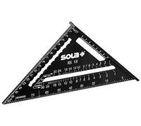 SOLA - RS 18 - 5 in 1 - Angolo di arresto 18 cm - Robusto angolo di falegnameria in alluminio con scala metrica - Angolo multifunzione: righello, angolo di arresto, angolo obliquo, goniometro