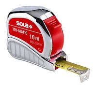 Sola Tri-Matic 50023501 Dimensioni del Nastro, 10 m x 25 mm, Acciaio, Rosso/Nero