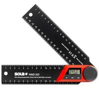 SOLA WMD 200 - Goniometro digitale - Lunghezza 200 mm - Angolo di arresto con display LCD per misurazioni angolari esatte - Angolo di falegname digitale - Goniometro con righello per la lavorazione di