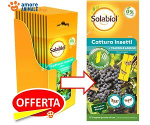 SOLABIOL Bayer CATTURA INSETTI VITE → 5 Trappole adesive con feromoni uso BIO