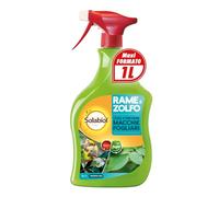 Solabiol Rame e zolfo spray pronto uso. Integratore a base di rame, zolfo e microelementi cura e previene le macchie fogliari. Maxi formato 1 L.