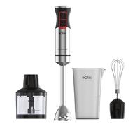 Solac - Frullatore a immersione Pro Chef 1201 + 1200W | 21 velocità regolabili + Turbo | 4 lame in acciaio inox | Trita ghiaccio | Anti-spruzzo | Accessori inclusi: bicchiere dosatore | Nero/Metallo
