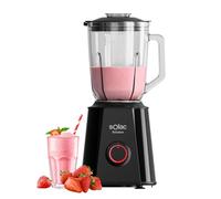 Solac - Frullatore a tazza Solution BV6785 1500 W, caraffa in vetro graduata 1,5 l, lama rimovibile in inox con 4 taglienti, 2 velocità + pulse, becco ghiaccio, bicchiere da 50 ml, lavabile in