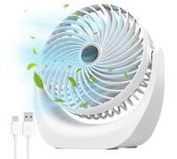 Solace Ventilatore da tavolo,ventilatore USB,mini ventilatore portatile, batteria ricaricabile da 4000 mAh,5 livelli di velocità,girevole a 360°,regolabile per camera da letto o ufficio