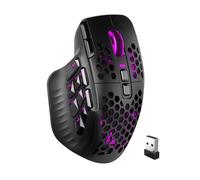 SOLAKAKA SM809 Pro - Mouse da gioco MMO wireless con 9 pulsanti laterali, 24000 DPI, tripla connettività (2.4G/BT/cablato), mouse MMO RGB per giocatori, 16 macro programmabili, durata della batteria