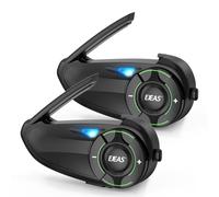 SolaMr BT5.1 Sistema di Comunicazione per casco da moto fino a 6 Motociclette con raggio d'azione di 1000m con Condivisione della musica, supporta SafeRiding APP, radio FM, lettore MP3 (2 Confezione)