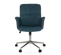 HJH Office Sedia moderna da home office SOLAO 400 Sedia da scrivania girevole con ruote, funzione oscillante, regolabile in altezza, imbottita, Petrol