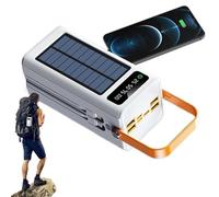 Solar Battery Bank, 120 W 50000 mAh External Power Pack with Light, Built-in Cavi, 4 Outputs and 3 Inputs, Ideal for All Mobile Devices, Road Trip, Hiking, Backpacking & Camping