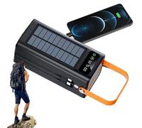 Solar Battery Bank, 120 W 50000 mAh External Power Pack with Light, Built-in Cavi, 4 Outputs and 3 Inputs, Ideal for All Mobile Devices, Road Trip, Hiking, Backpacking & Camping