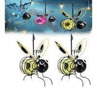 Solar Bee Lights Outdoor, Outdoor Hanging Solar Bee Light, Bee Lights Outdoor Garden,Waterproof Light, Bee Lights for Patio Yard (Yellow, 2 PCS)
