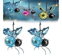 Solar Bee Lights Outdoor, Outdoor Hanging Solar Bee Light, Bee Lights Outdoor Garden,Waterproof Light, Bee Lights for Patio Yard (Blue, 2 PCS)