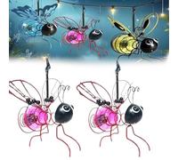 Solar Bee Lights Outdoor, Outdoor Hanging Solar Bee Light, Bee Lights Outdoor Garden,Waterproof Light, Bee Lights for Patio Yard (Purple, 2 PCS)