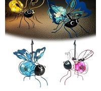 Solar Bee Lights Outdoor, Outdoor Hanging Solar Bee Light, Hanging Solar Bees, for Party Festivals Garden Decor Birthday Gifts (2PcsE)