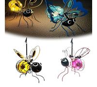 Solar Bee Lights Outdoor, Outdoor Hanging Solar Bee Light, Hanging Solar Bees, for Party Festivals Garden Decor Birthday Gifts (2PcsD)