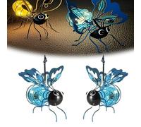 Solar Bee Lights Outdoor, Outdoor Hanging Solar Bee Light, Hanging Solar Bees, for Party Festivals Garden Decor Birthday Gifts (2PcsB)