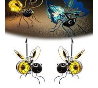 Solar Bee Lights Outdoor, Outdoor Hanging Solar Bee Light, Hanging Solar Bees, for Party Festivals Garden Decor Birthday Gifts (2PcsC)