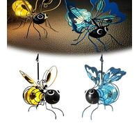 Solar Bee Lights Outdoor, Outdoor Hanging Solar Bee Light, Hanging Solar Bees, for Party Festivals Garden Decor Birthday Gifts (2PcsF)