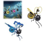 Solar Bees Lights Outdoor, 2 Pack Solar Hanging Insect Simulation Light, 2025 New Solars Bee Lights for Patio Yard Pathway Backyard Balcony Porch Housewarming Gifts (B)