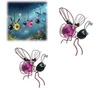 Solar Bees Lights Outdoor, 2 Pack Solar Hanging Insect Simulation Light, 2025 New Solars Bee Lights for Patio Yard Pathway Backyard Balcony Porch Housewarming Gifts (C)