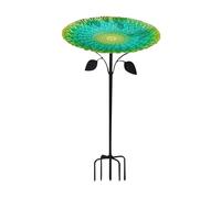 Solar Bird Bath Fountain - LED Lighted | Eco-Friendly Moving Water Feature with 7 Nozzle Styles, Backup Battery for Night Glow, Self-Circulating Pump; Perfect for Attracting Songbirds and Wildlife