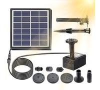 Solar Bird Bath Fountain Pump - 6V 2W Solar Powered Water Feature 8 Nozzles ABS Garden Pond Pool Decor Adjustable Spray 150L/H Height 45cm | Bird Bath Fountain Kit For Yard Patio Backyard Deck Planter