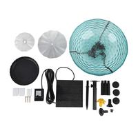 Solar Bird Bath Fountain Sturdy Plastics Hanging Bird Bath Bubbler Fountain Bird Feeder for Outdoor Garden Balcony Porch (Blue)