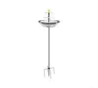 Solar Bird Bath Fountain with Stand Garden Decor(Grey) | Solar powered operation, no batteries or wires, soothing water stream, enhances garden ambiance