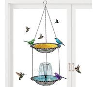 Solar Bird Bath Fountains - Decorative Garden Waterfall Decor with Feeder, Solar Fountain for Bird Bath,for Garden Pool Deck Patio Backyard Yard Home Landscaping