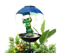 Solar Bird Feeder - Frog Garden Station, LED Birds Bath with Solar Light Decoration, Outdoor Birds Feeder for Patio Gardens Use, Garden Wildlife Light Decor, Night Gardens AAA600mAH