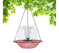 Solar Bird Fountain, Hanging Outdoor Bird Bath and Feeder, Decorative Water Bowl for Garden, Patio, Balcony, Hummingbirds, Backyard, Lawn, Drinking Station